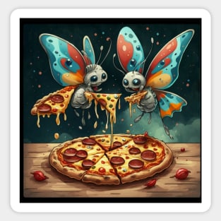 Funny butterflies eating pizza funny kids tee funny gift ideas Sticker